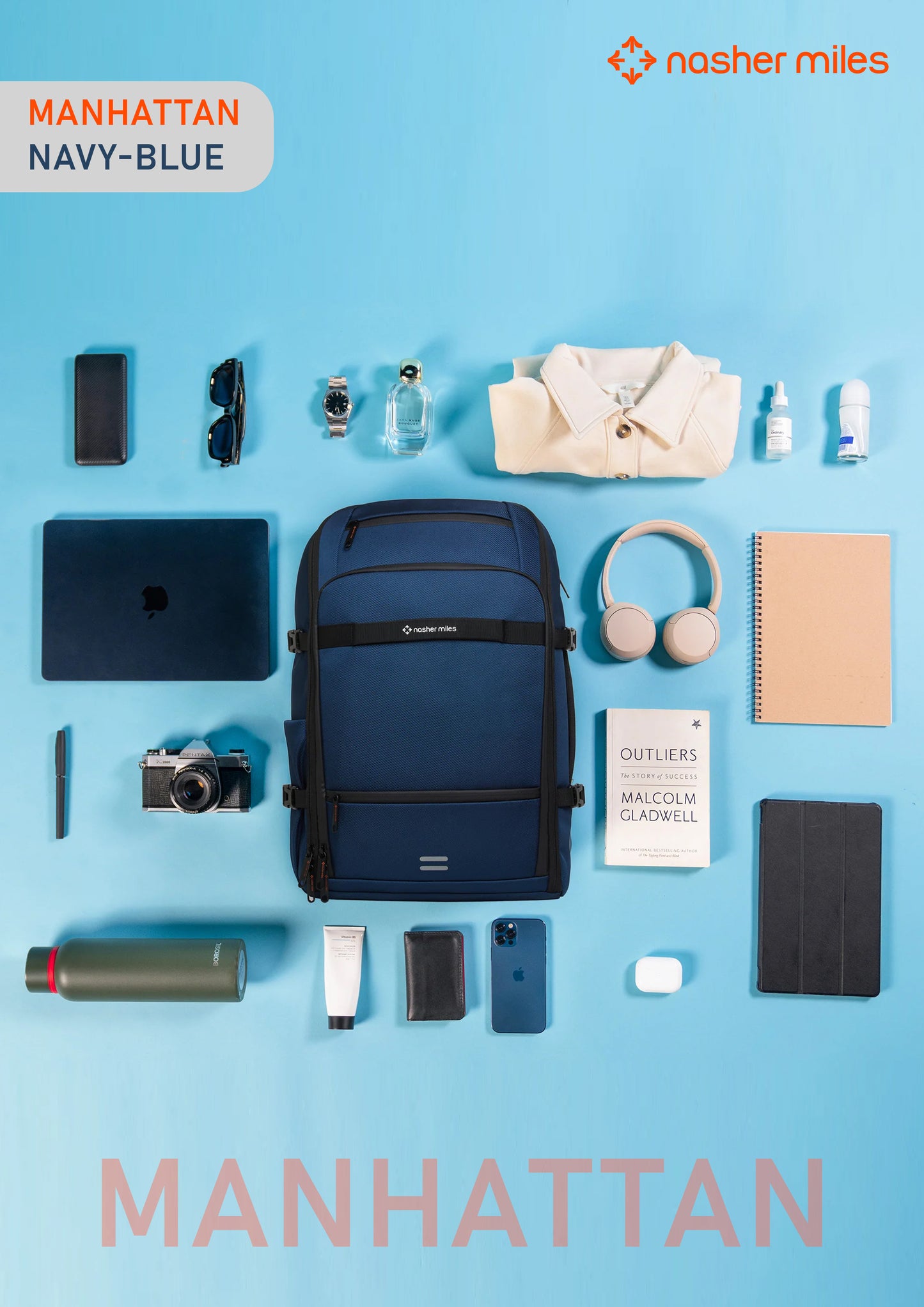 Nasher Miles Manhattan Backpack- Navy Blue