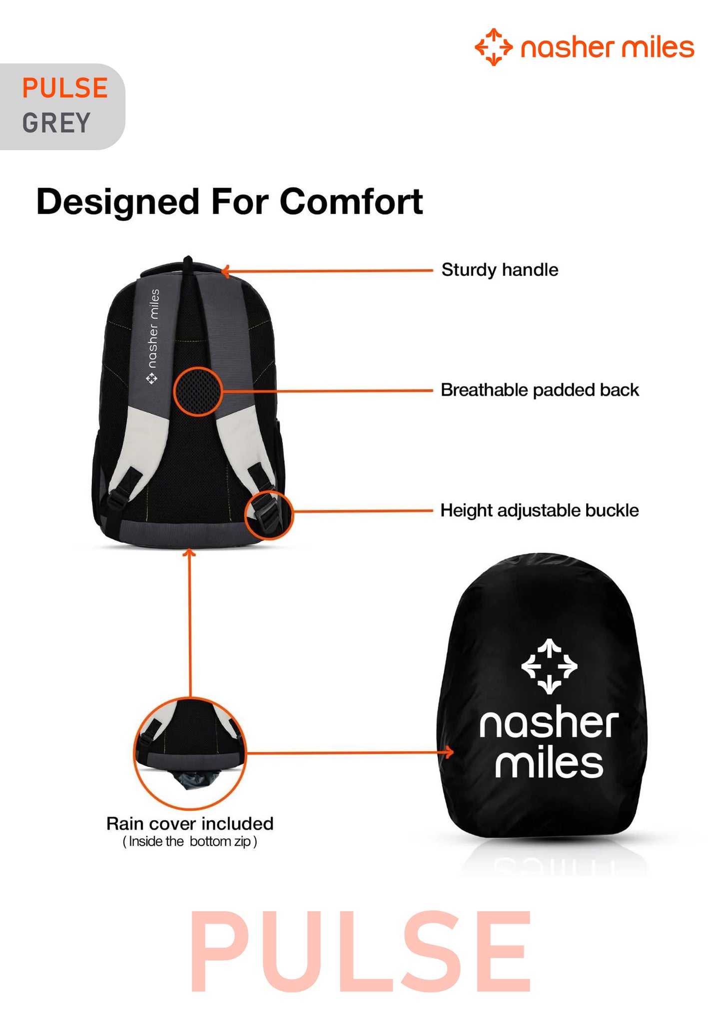 Nasher Miles Pulse Backpack - Grey
