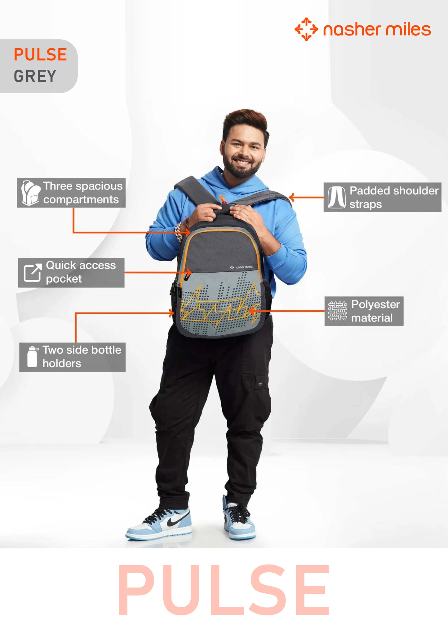 Nasher Miles Pulse Backpack - Grey