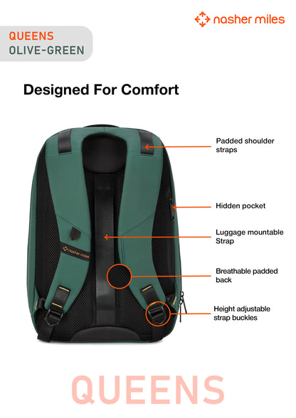Nasher Miles Queens Backpack- Olive Green