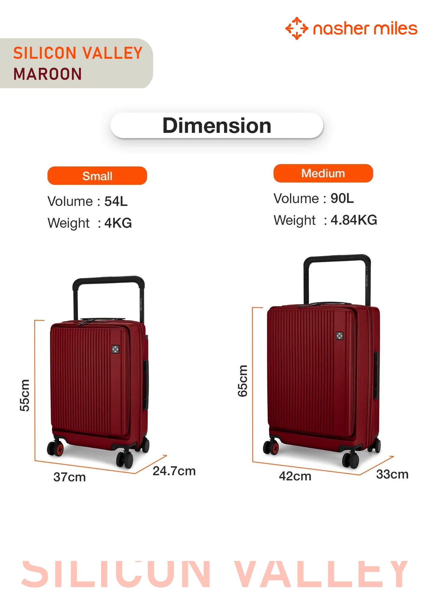Nasher Miles Silicon Valley Luggage - Maroon