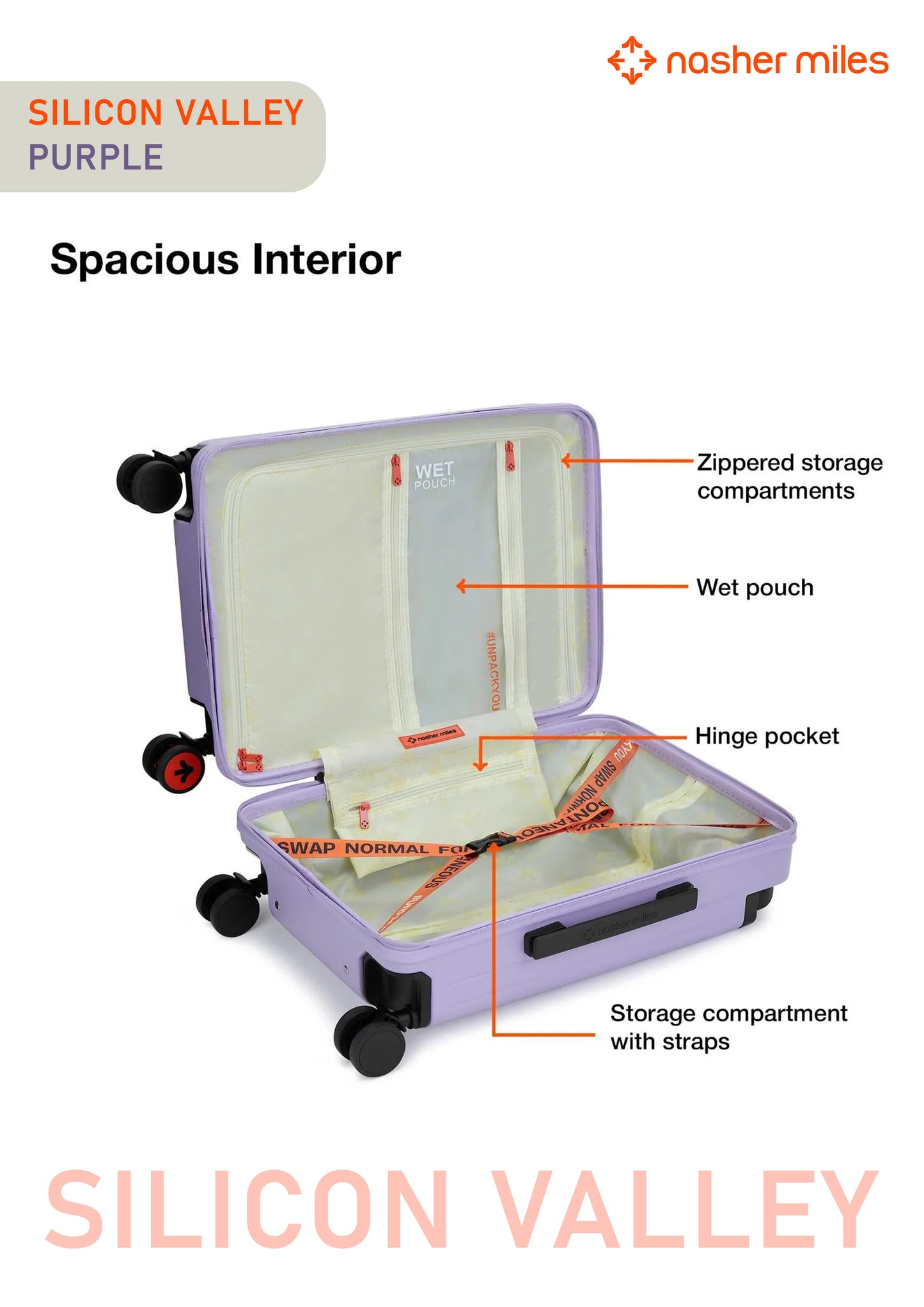 Nasher Miles Silicon Valley Luggage - Purple