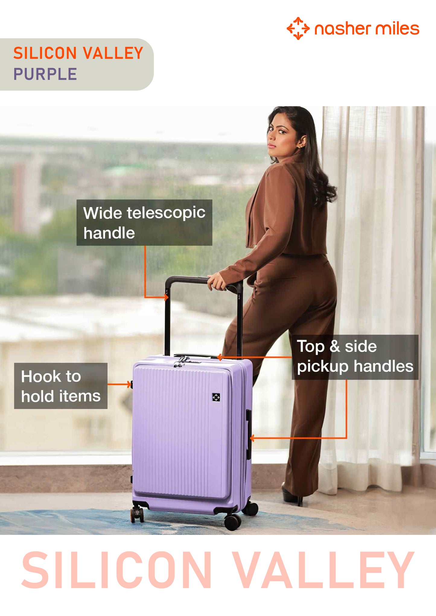 Nasher Miles Silicon Valley Luggage - Purple