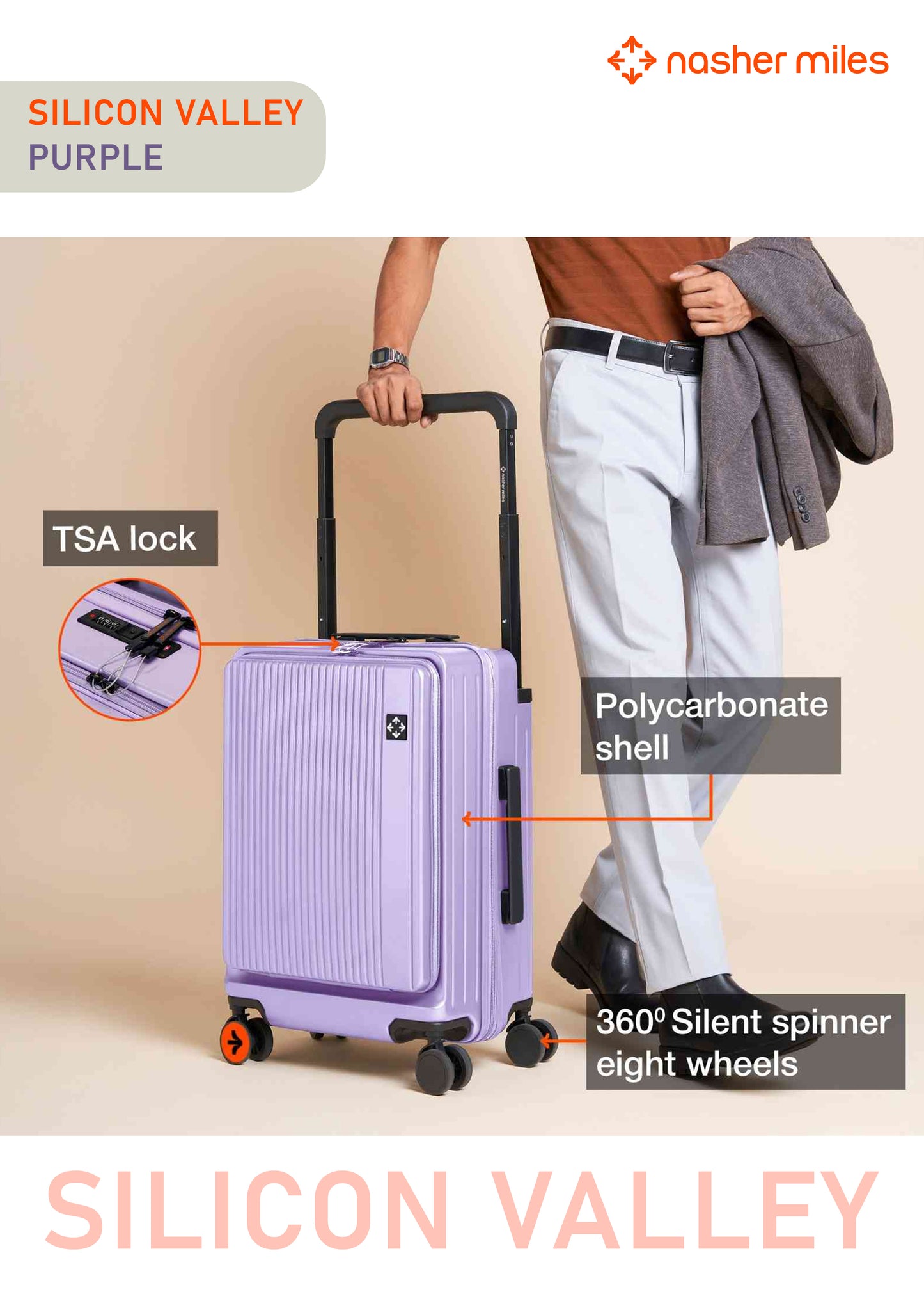 Nasher Miles Silicon Valley Luggage - Purple