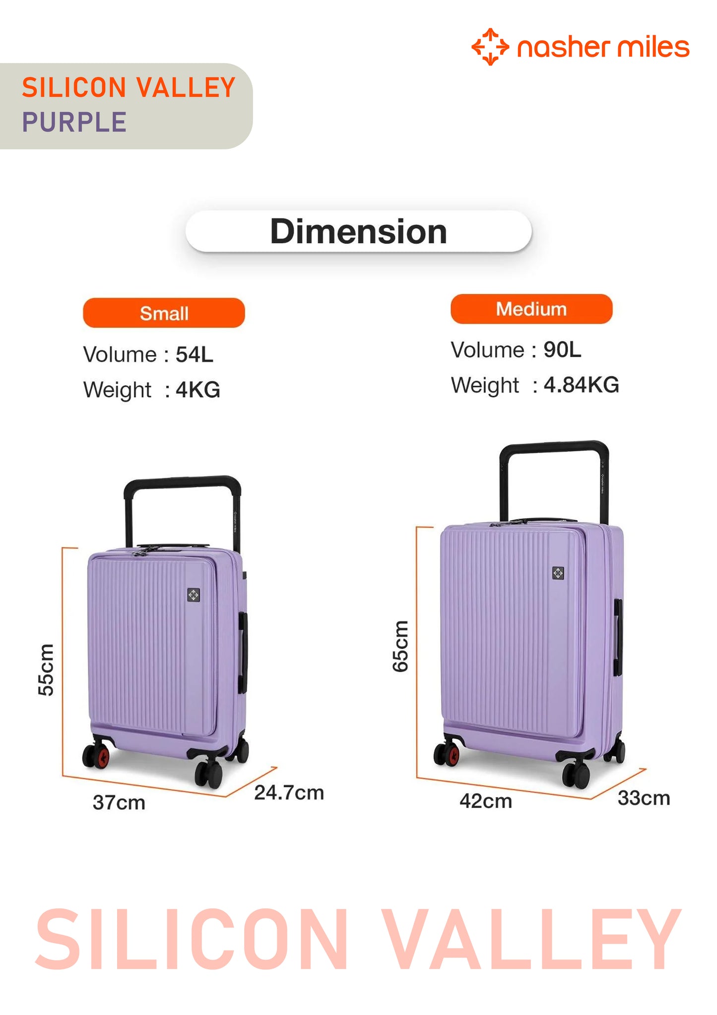 Nasher Miles Silicon Valley Luggage - Purple