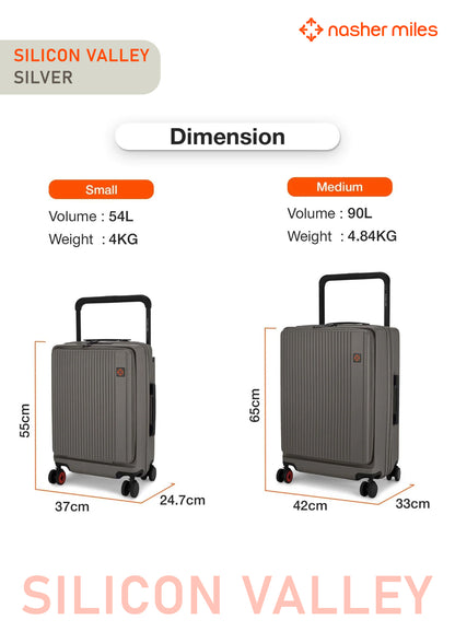 Nasher Miles Silicon Valley Luggage - Silver