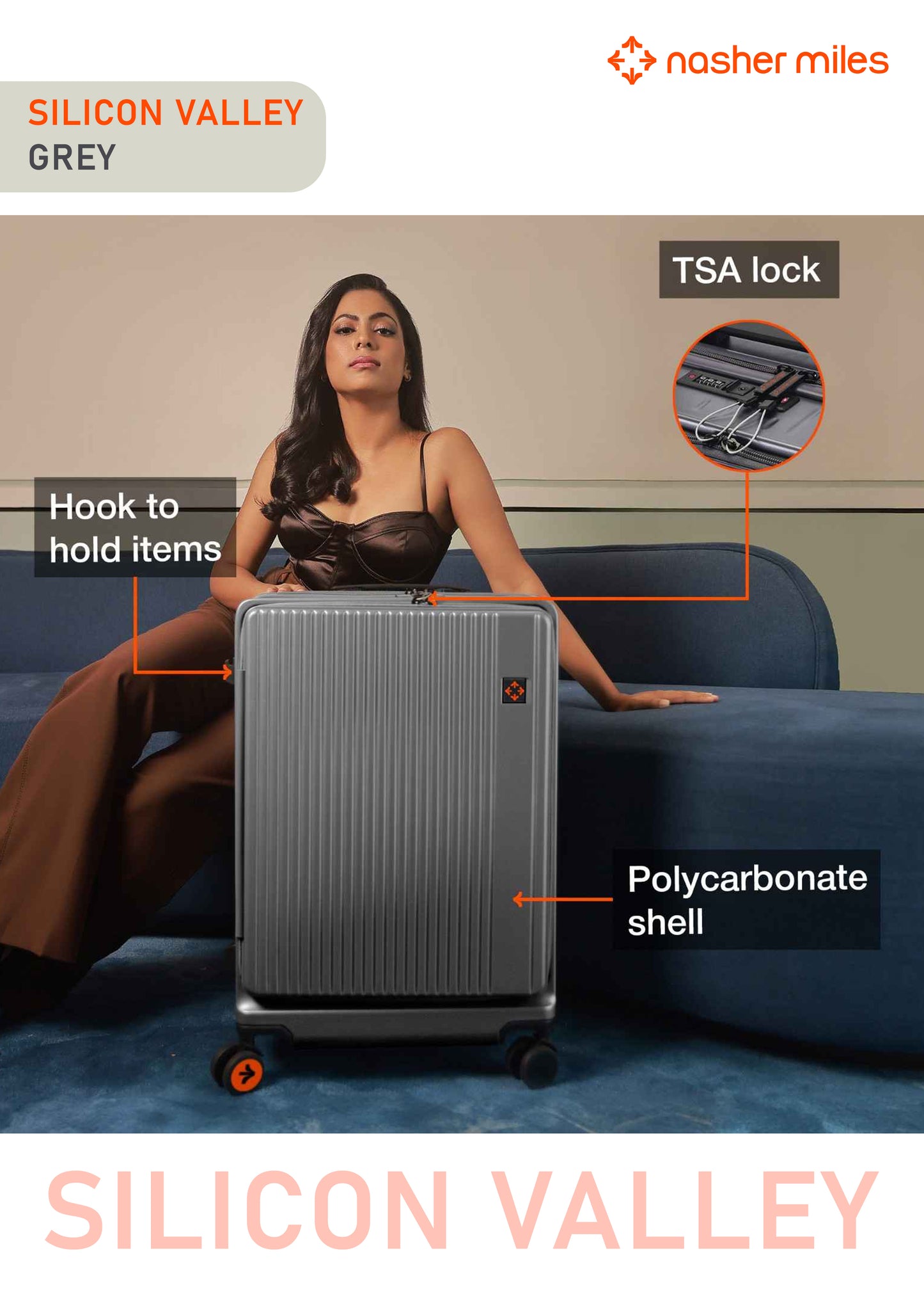 Nasher Miles Silicon Valley Luggage - Grey