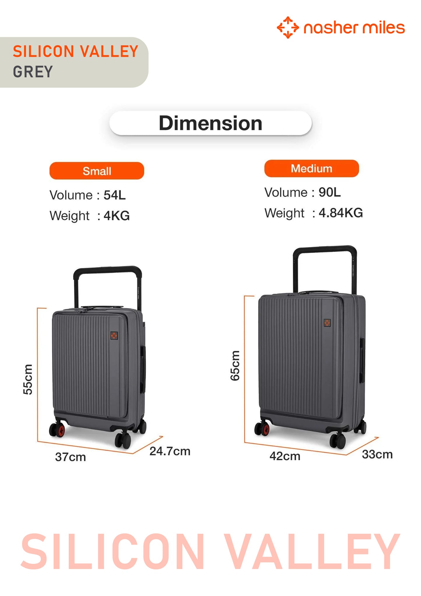 Nasher Miles Silicon Valley Luggage - Grey