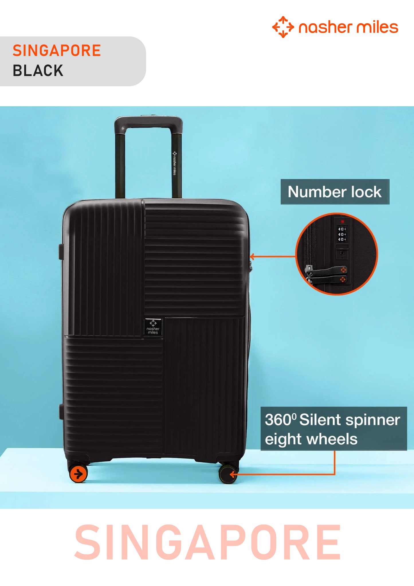 Nasher Miles Singapore Luggage - Black