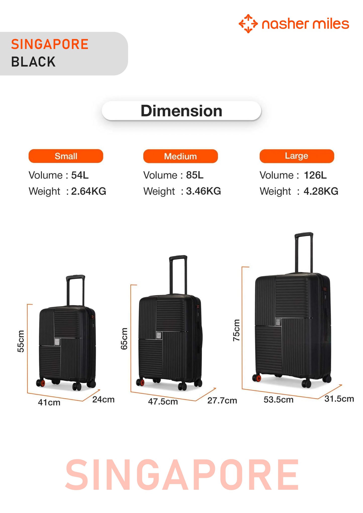 Nasher Miles Singapore Luggage - Black