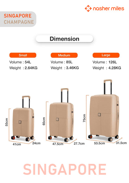 Nasher Miles Singapore Luggage - Champagne