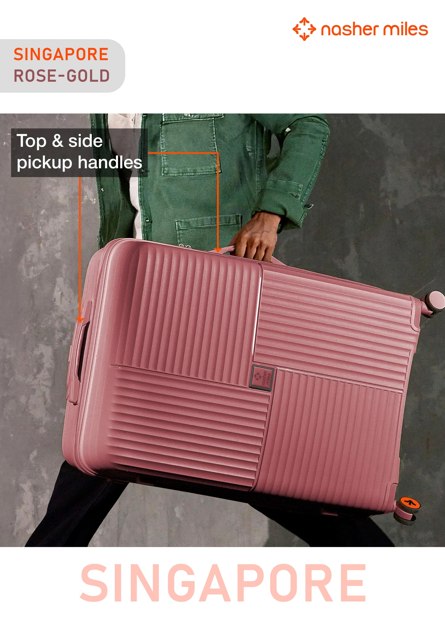 Nasher Miles Singapore Luggage - Rose Gold