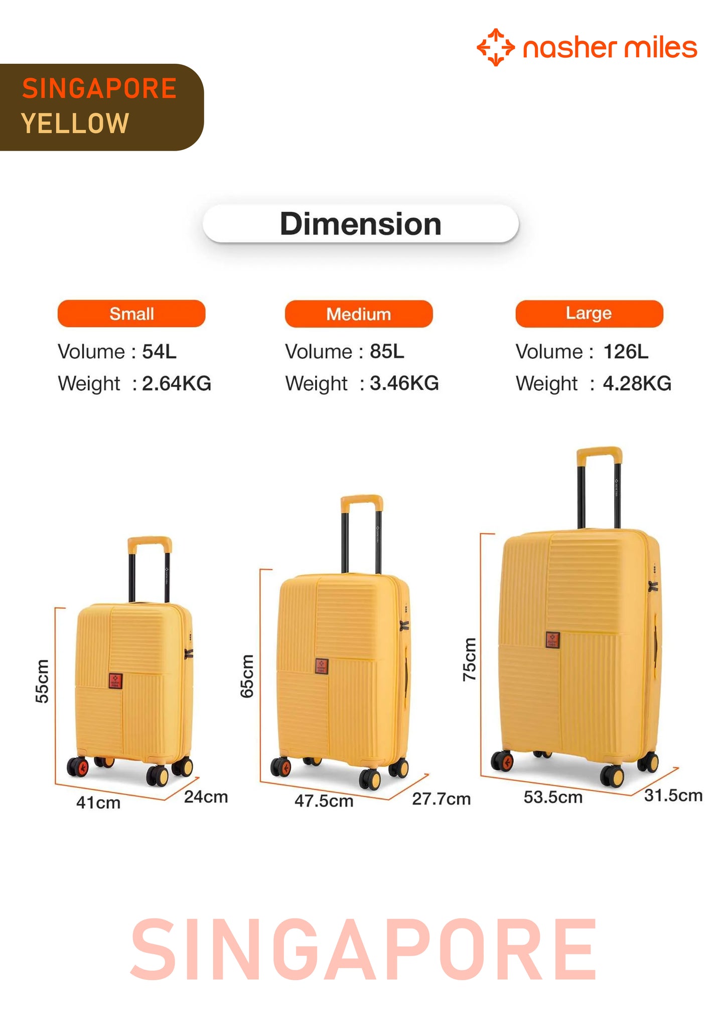 Nasher Miles Singapore Luggage - Yellow