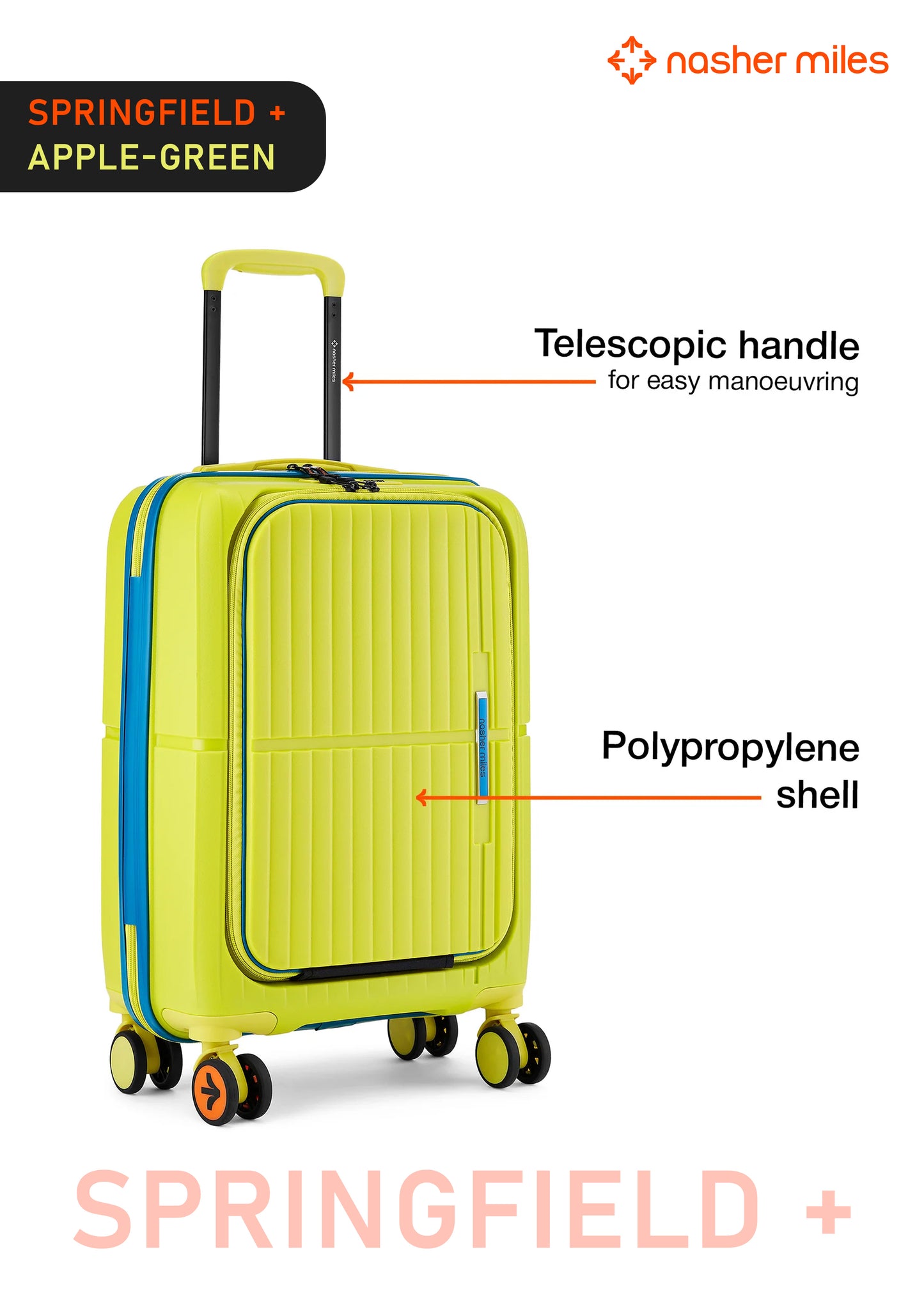 Nasher Miles Springfield Plus Luggage - Apple Green