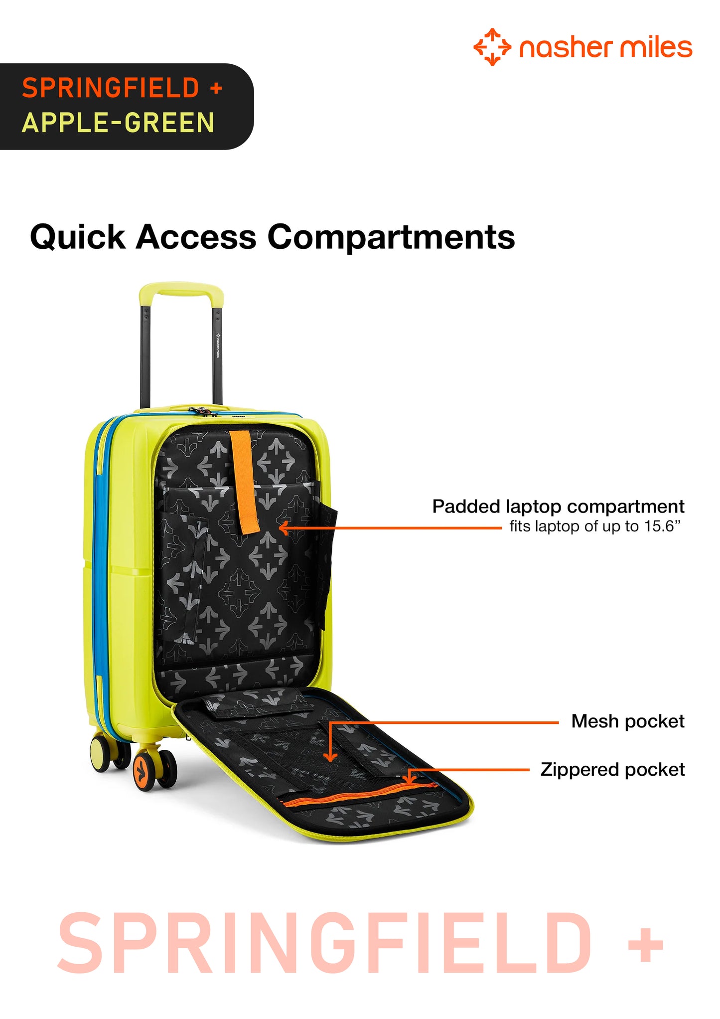 Nasher Miles Springfield Plus Luggage - Apple Green
