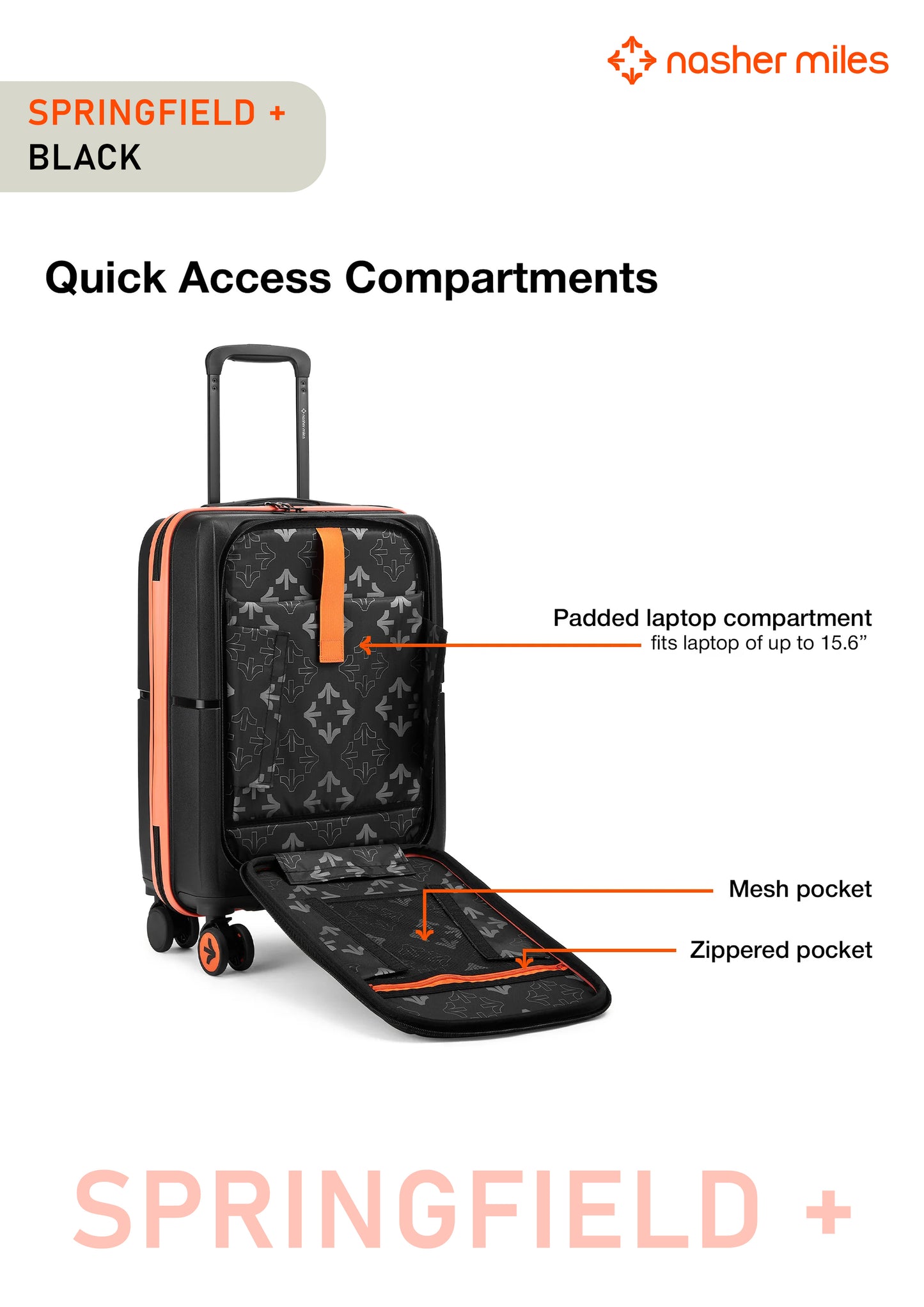 Nasher Miles Springfield Plus Luggage - Black