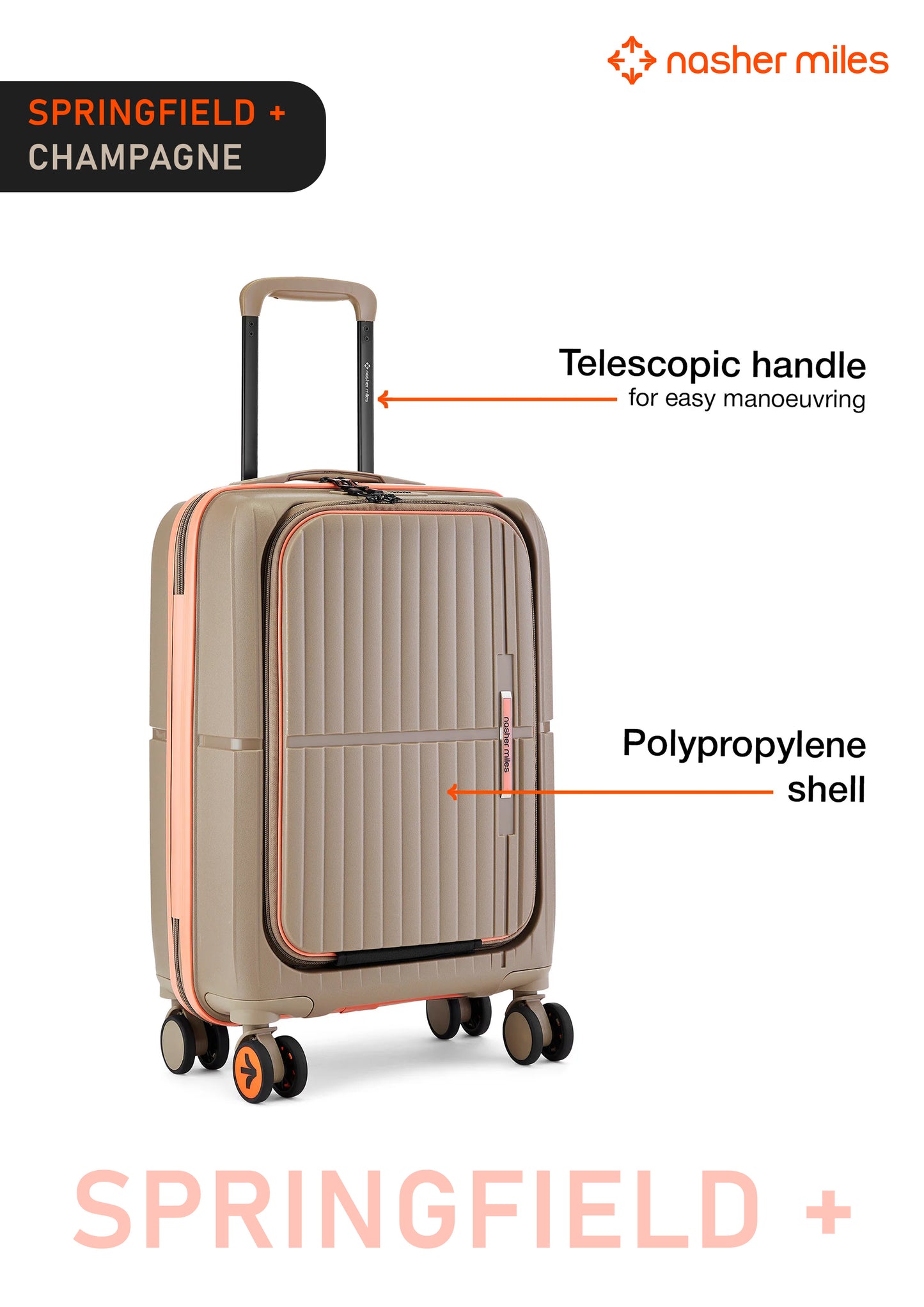 Nasher Miles Springfield Plus Luggage - Champagne