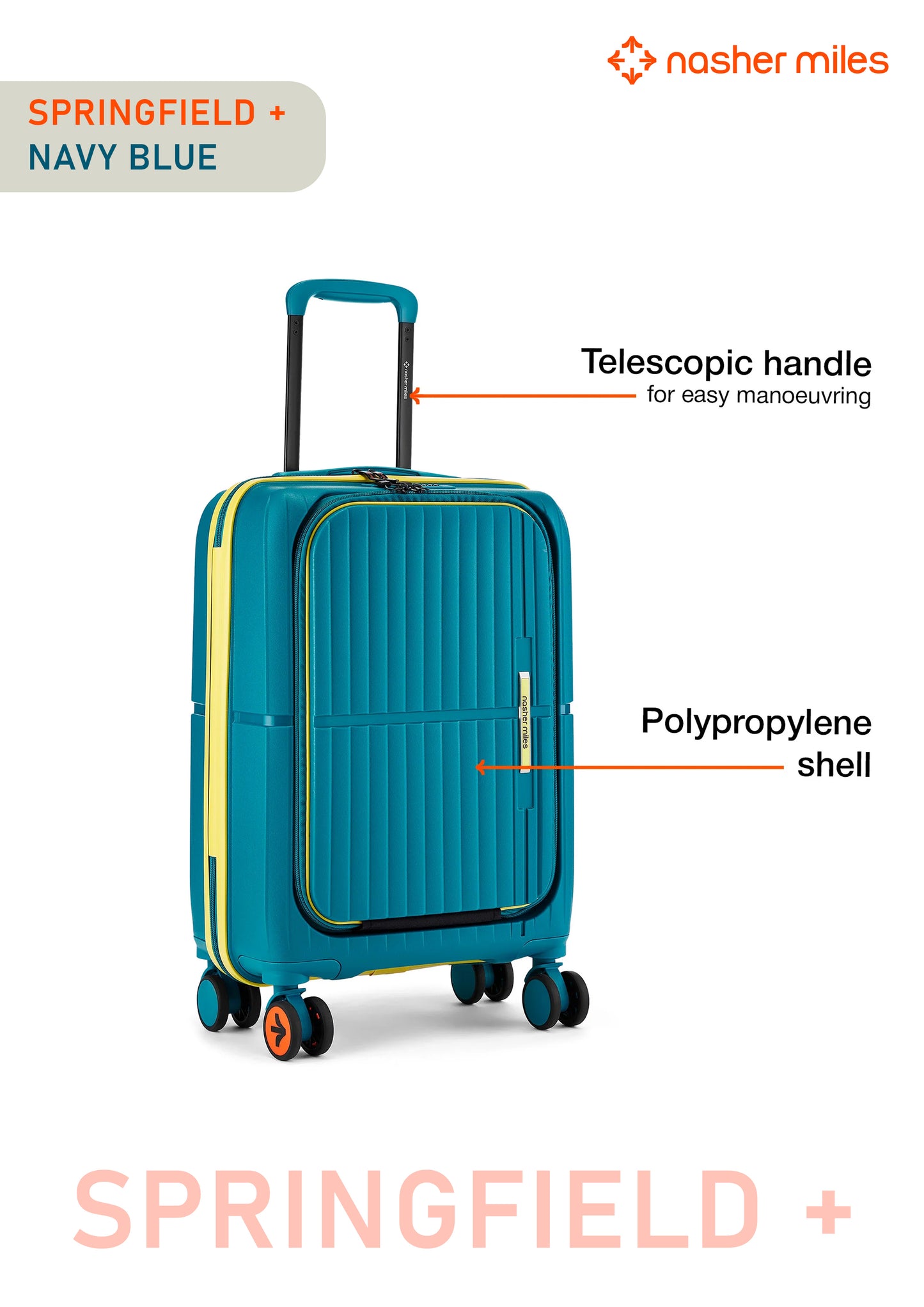 Nasher Miles Springfield Plus Luggage - Navy Blue