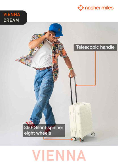 Nasher Miles Vienna Luggage - Cream