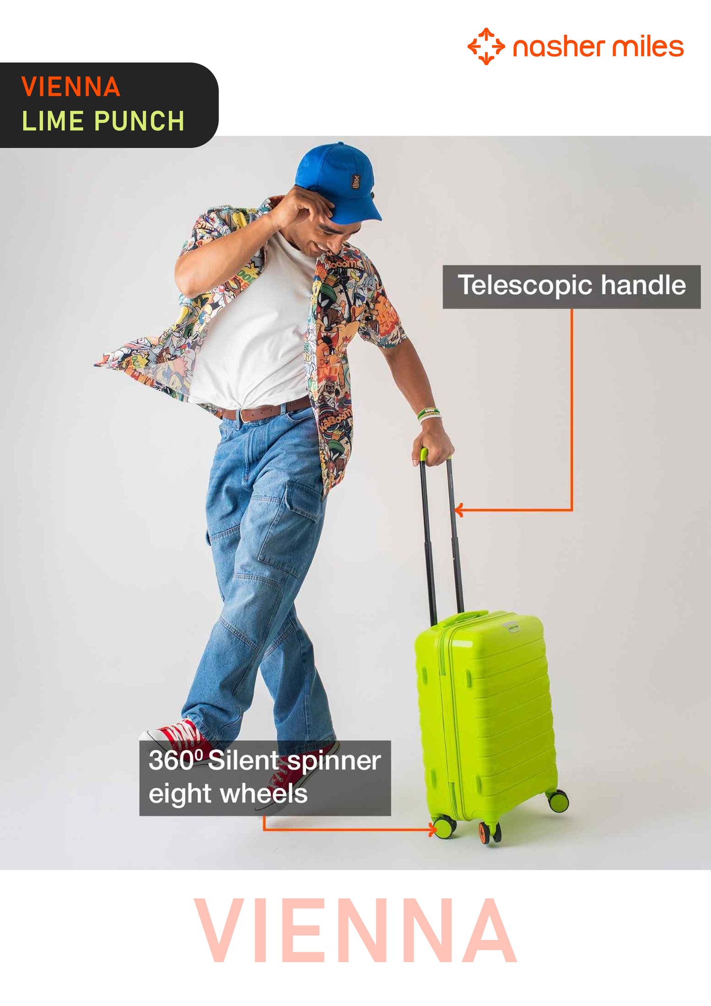 Nasher Miles Vienna Luggage - Lime Punch