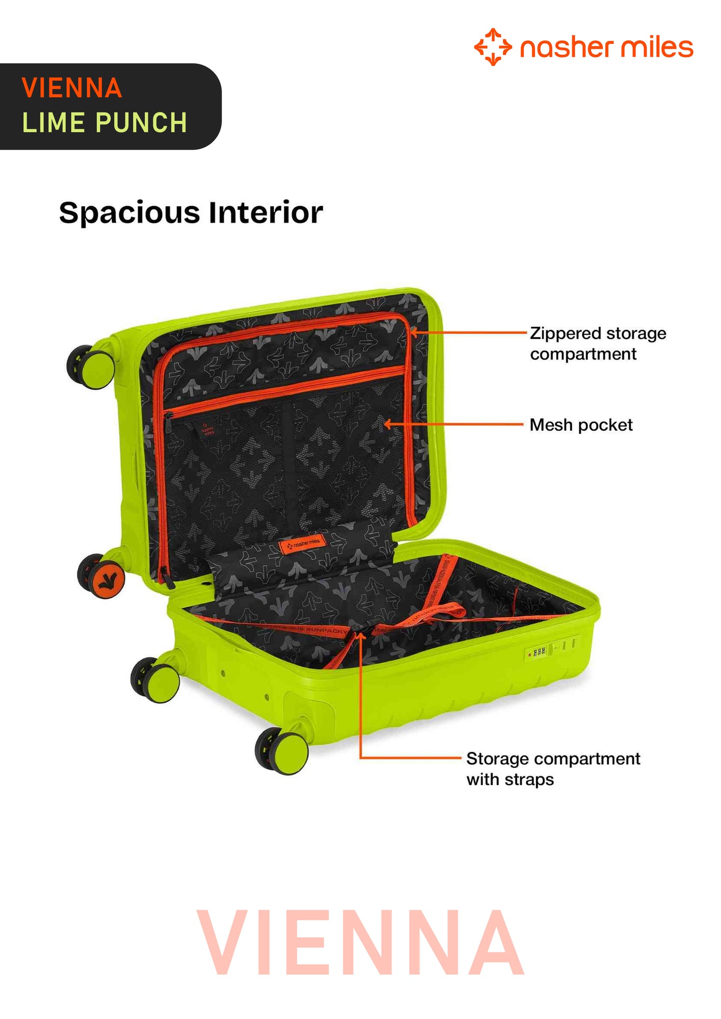 Nasher Miles Vienna Luggage - Lime Punch