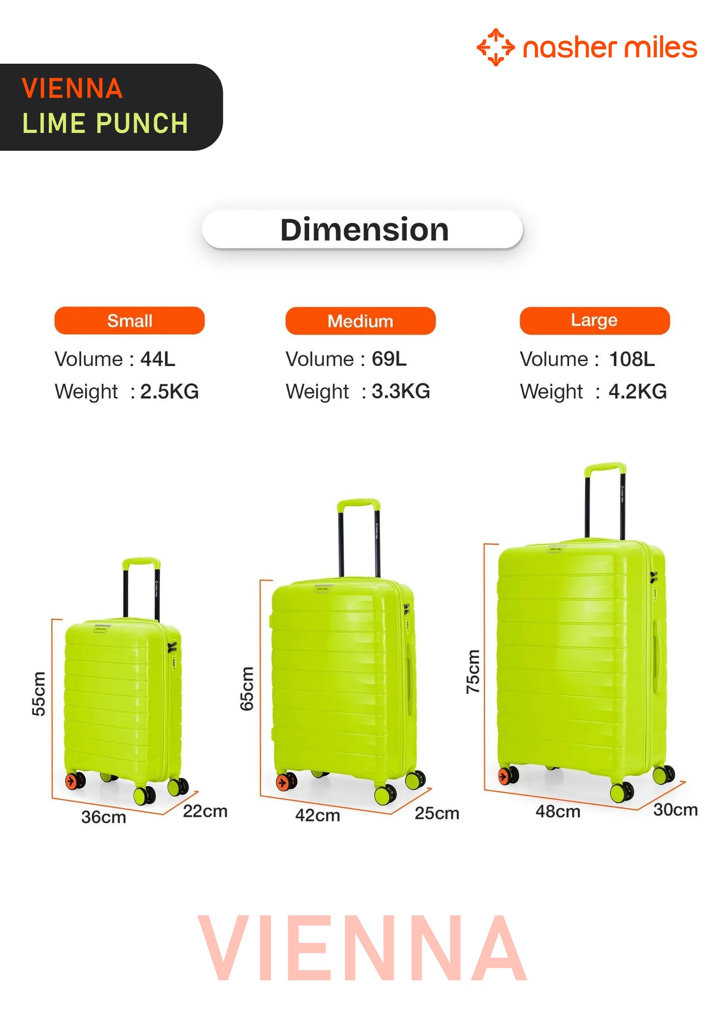 Nasher Miles Vienna Luggage - Lime Punch