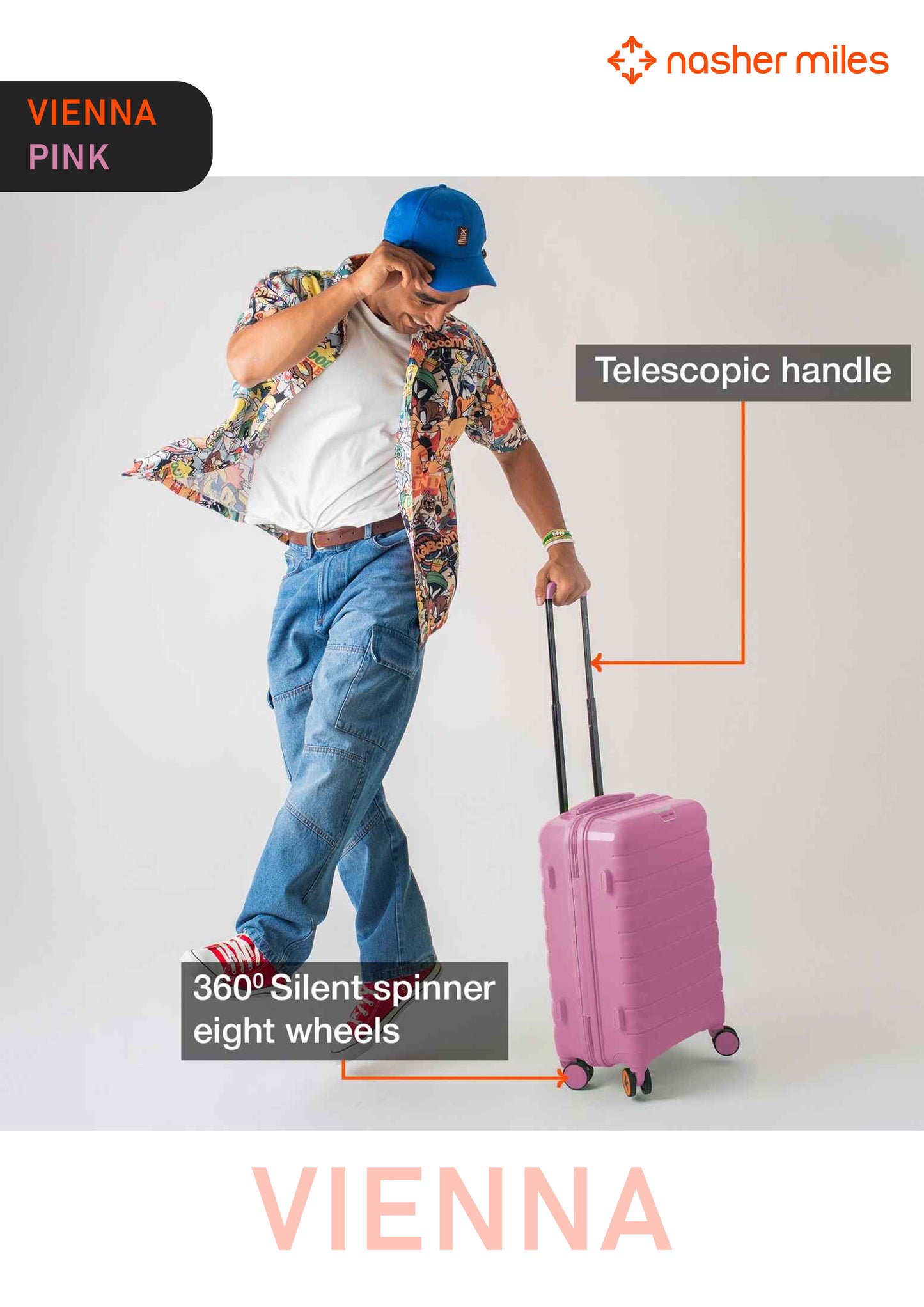 Nasher Miles Vienna Luggage - Pink