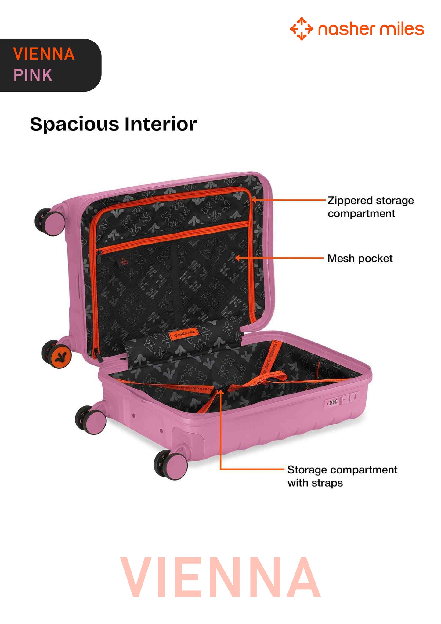 Nasher Miles Vienna Luggage - Pink