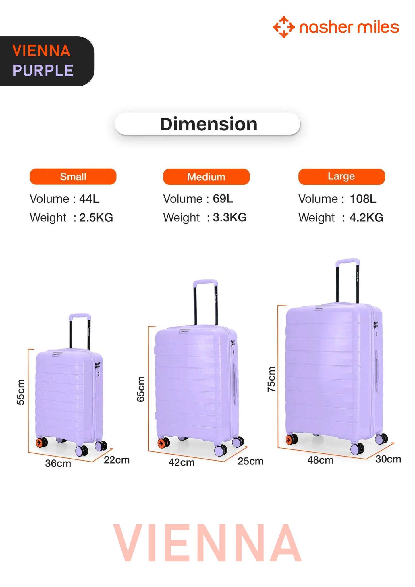 Nasher Miles Vienna Luggage - Purple