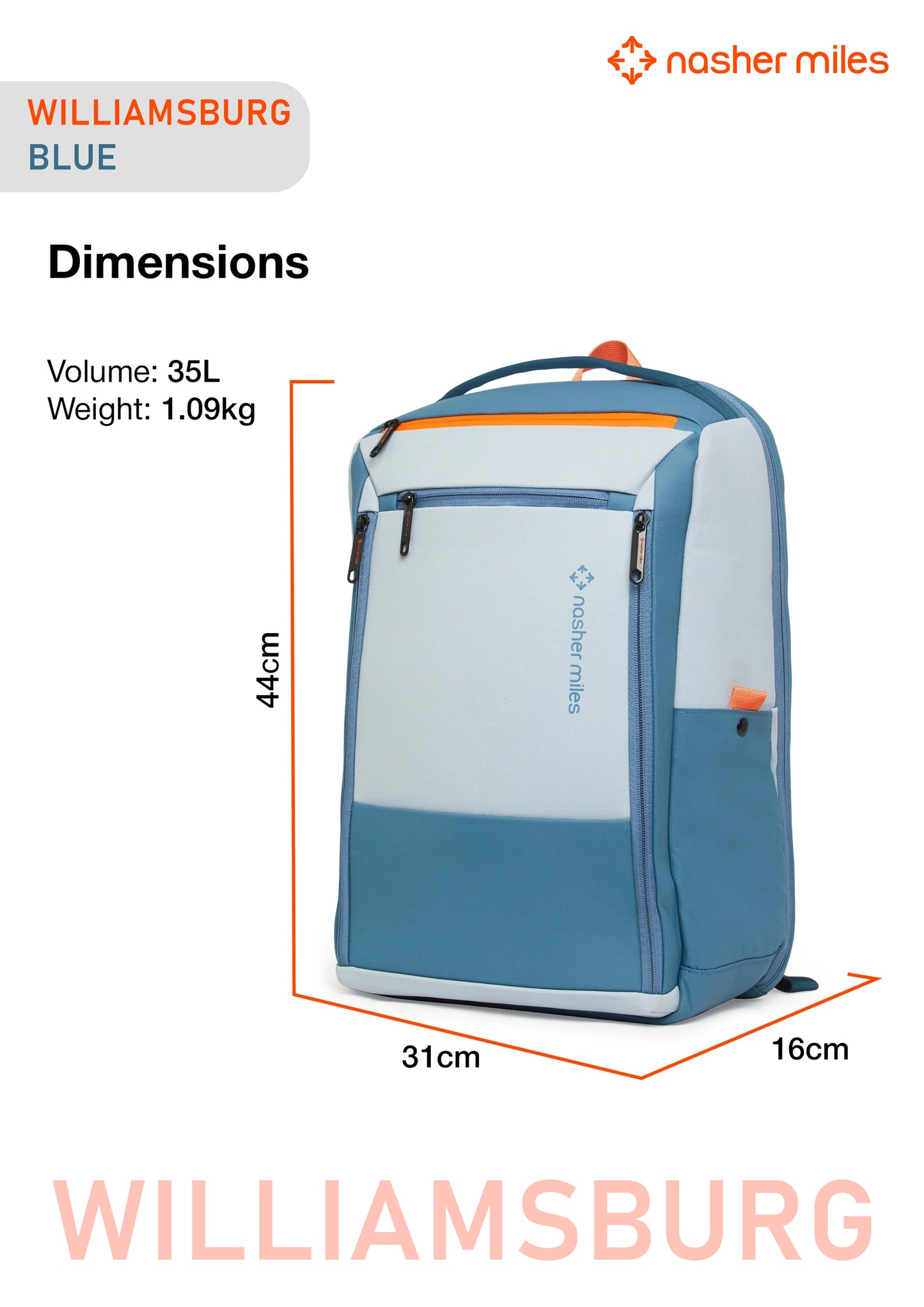 Nasher Miles Williamsburg Backpack- Blue