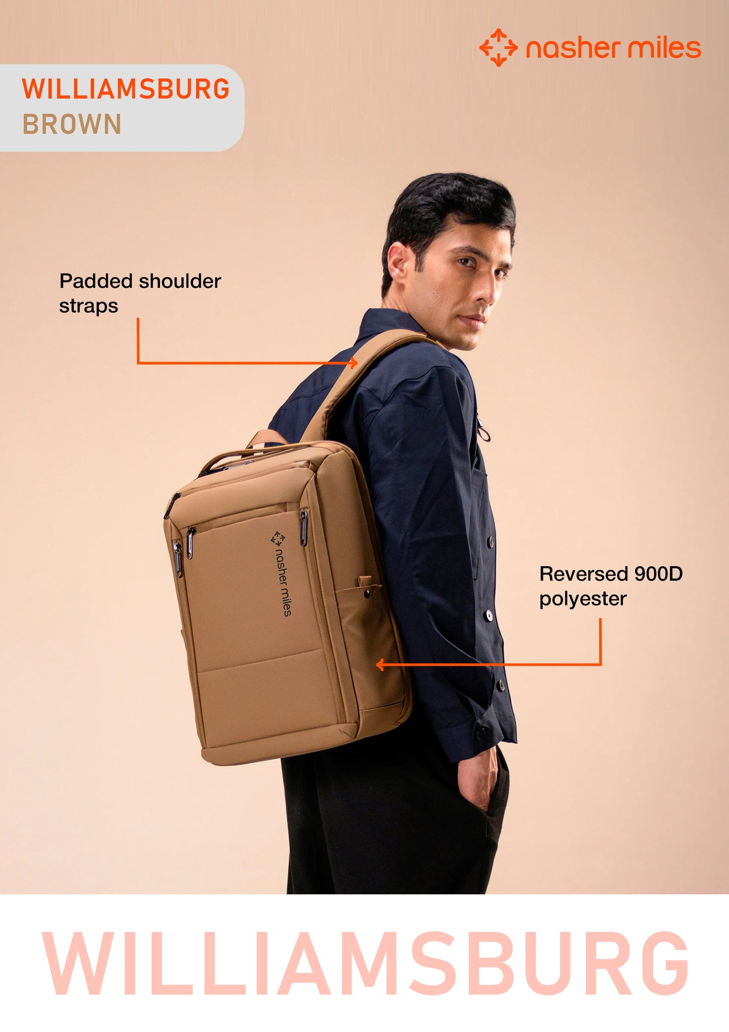 Nasher Miles Williamsburg Backpack- Brown