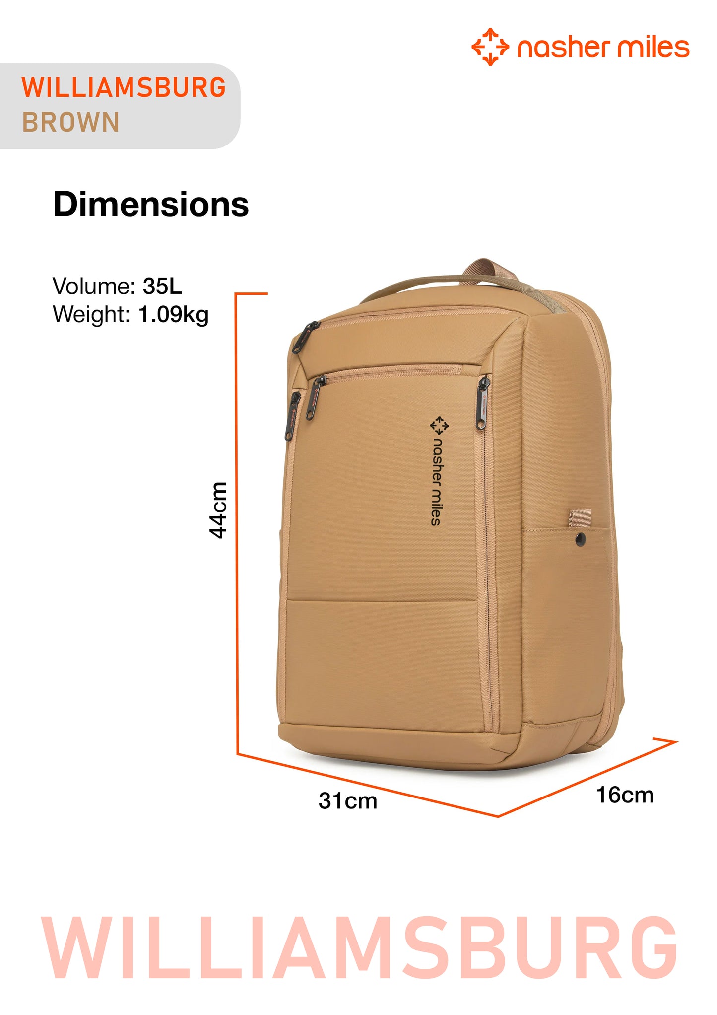 Nasher Miles Williamsburg Backpack- Brown