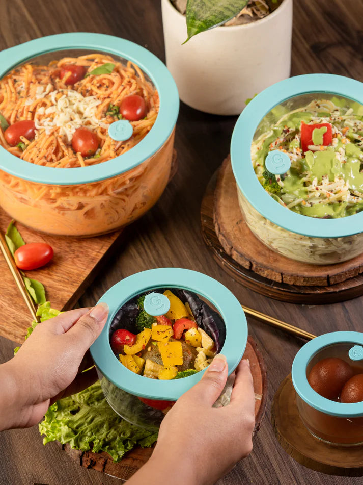 Assorted Glass Set Bowl – 250ml + 500ml + 950ml + 1600ml Mellow Mist