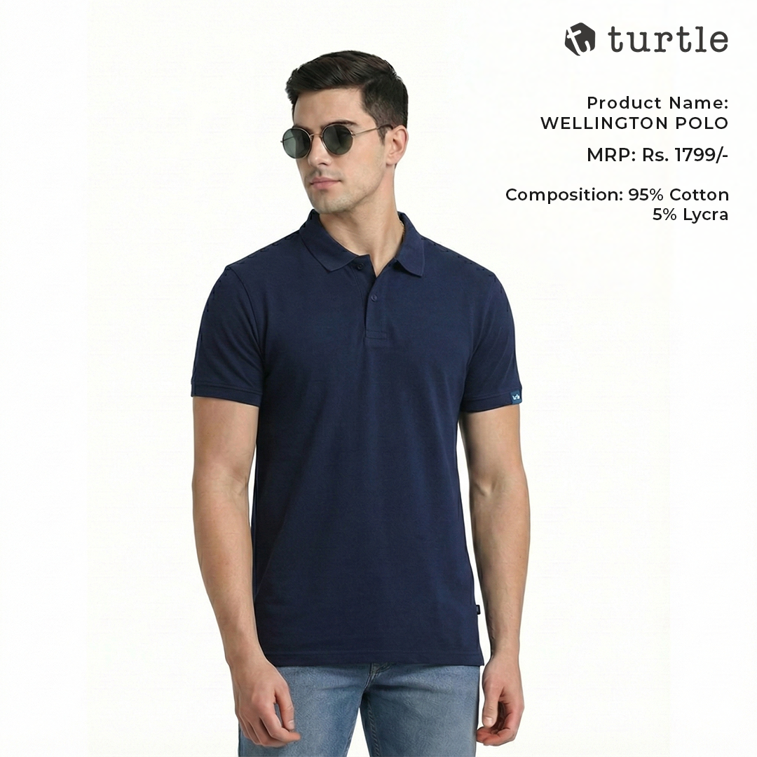Turtle Wellington Polo - Navy Blue