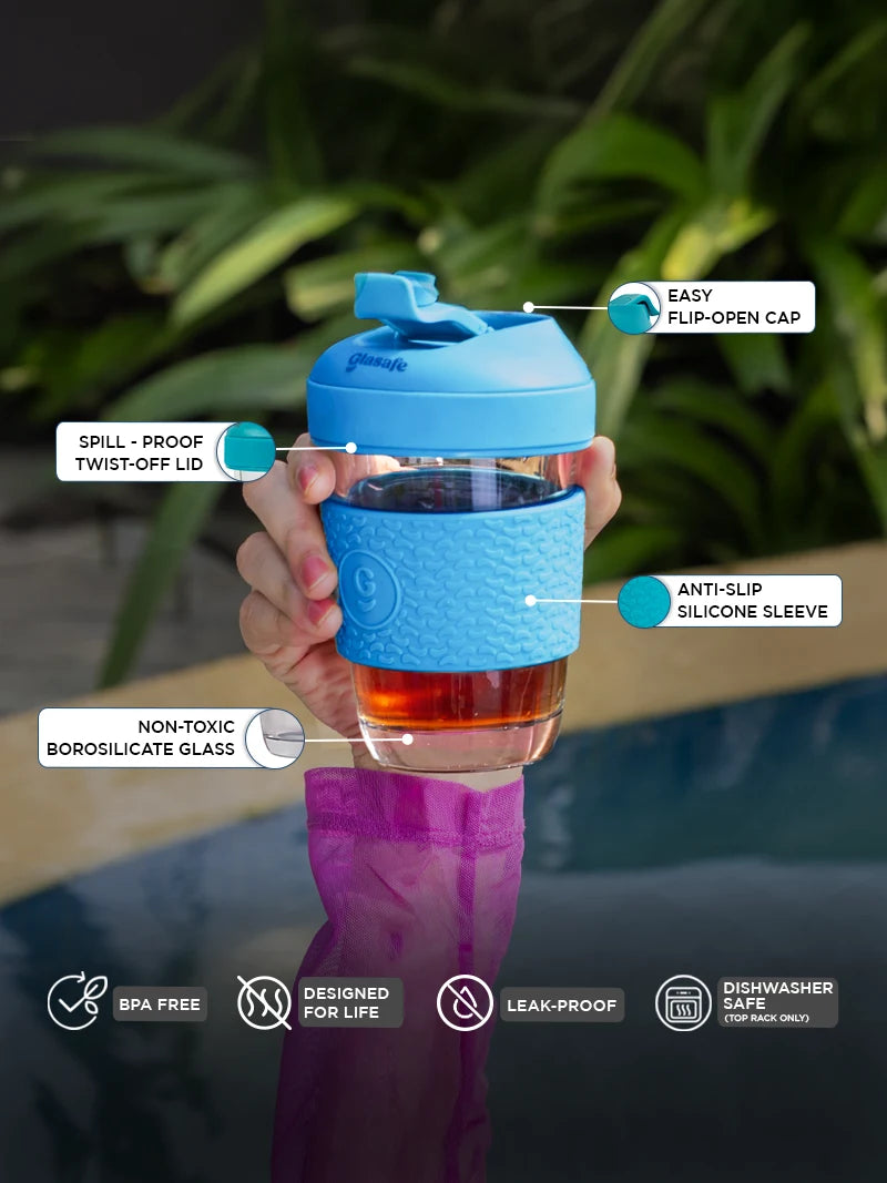 Glasafe Sipease 320ml - Coffee Mug (Tranquil Teal)