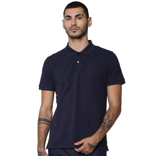 Jack&Jones Solid/Plain Polo - Navy Blue