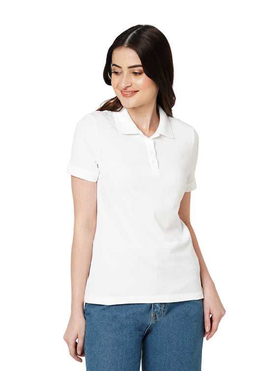 Vero Moda Jacquard Polo - White