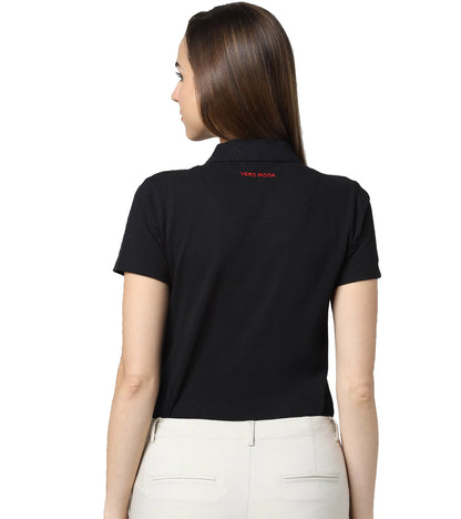 Vero Moda Solid/Plain Polo - Black